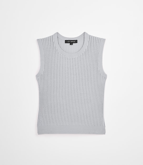 Petite LOFT Versa Ribbed Sleeveless Sweater