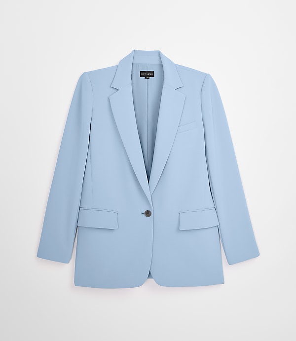 Petite LOFT Versa Crepe Drape Relaxed Blazer