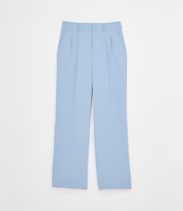 LOFT Versa Crepe Drape Pleated Relaxed Straight Pants
