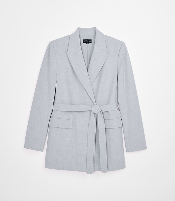 LOFT Versa Seasonless Stretch Tie Waist Blazer in Heather