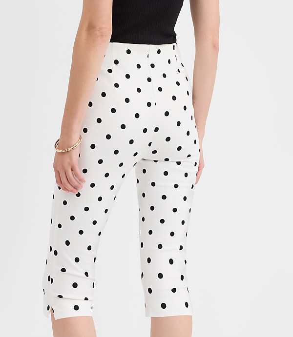 Slim Crop Pants in Dotted Bi-Stretch