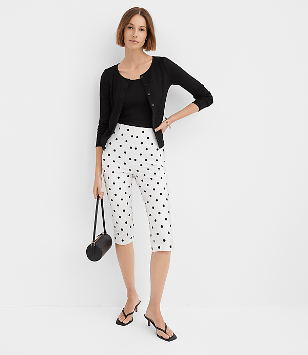 Petite Slim Crop Pants in Dotted Bi-Stretch