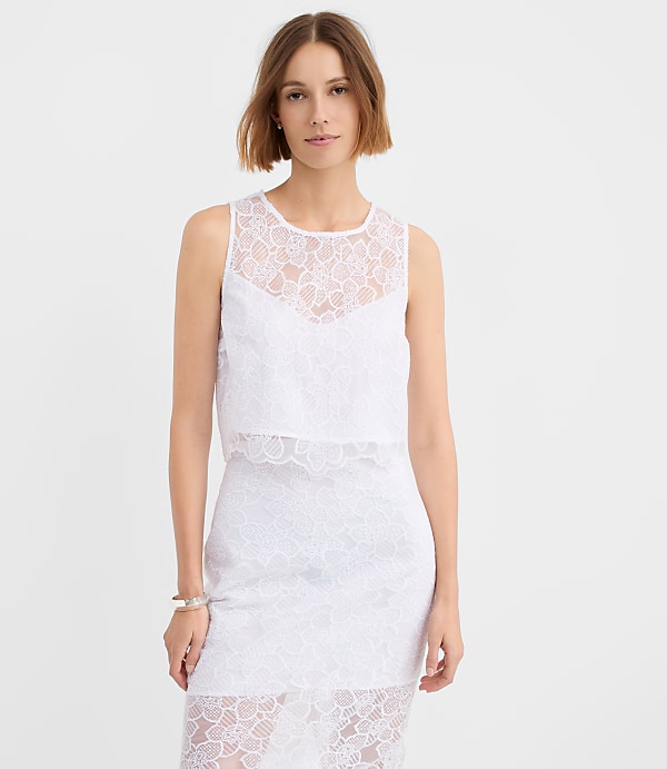 Petite Floral Lace Shell