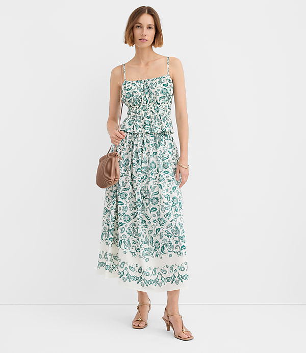 Petite Floral Pull On Midi Skirt