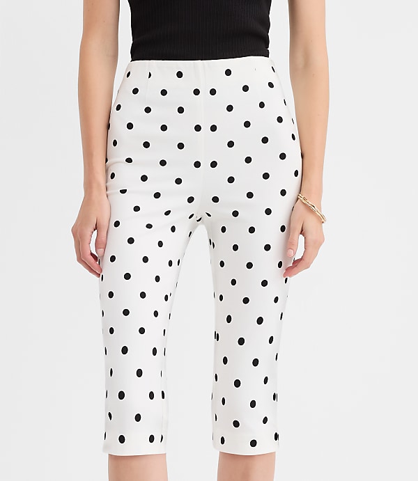 Petite Slim Crop Pants in Dotted Bi-Stretch