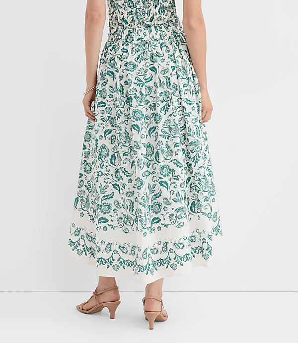 Tall Floral Pull On Midi Skirt