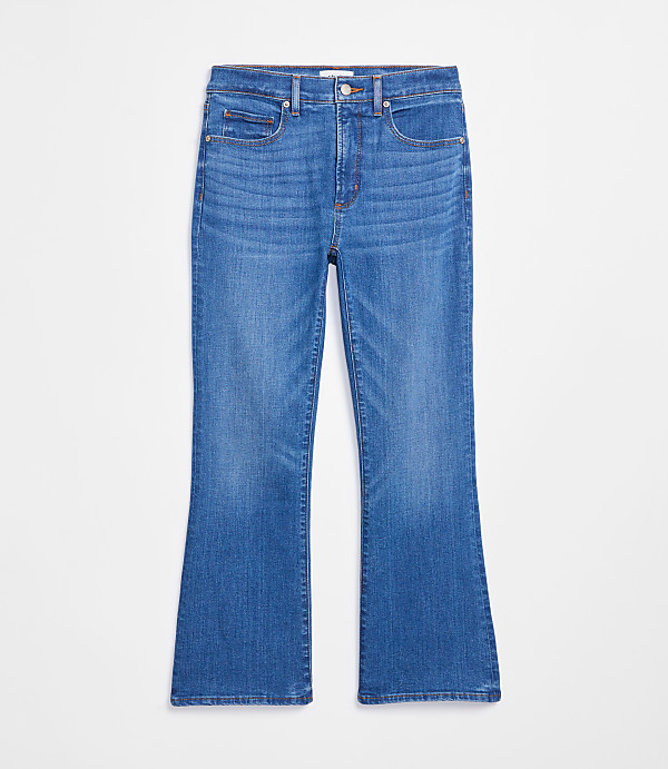 Rivete Tall Mid Rise Kick Crop Jeans in Dark Wash