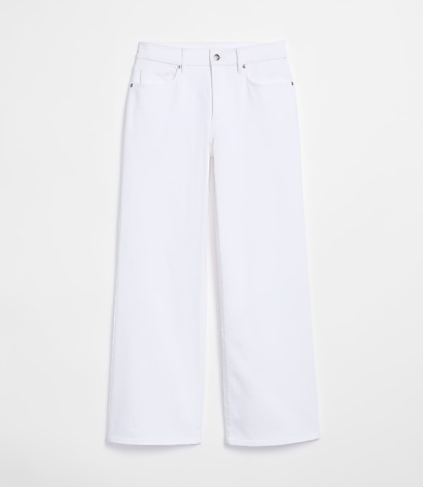 Rivete Tall Mid Rise Wide Leg Jeans in White