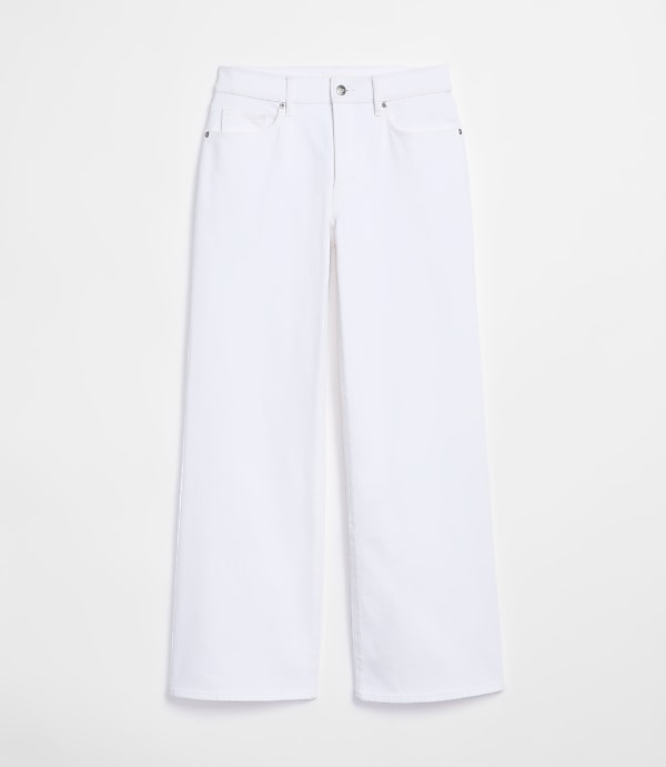 Rivete Tall Curvy Mid Rise Wide Leg Jeans in White