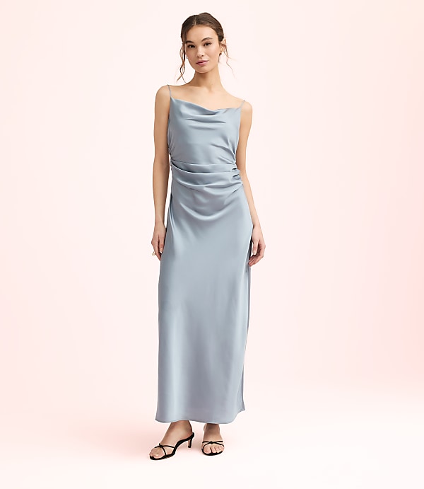 Lately Satin Bias Cowl Neck Gown