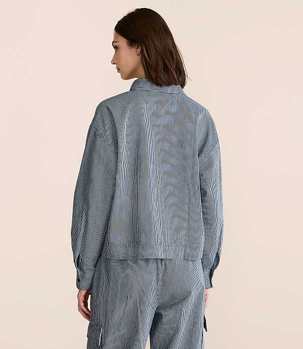Petite Lou & Grey Striped Pocket Popover Top