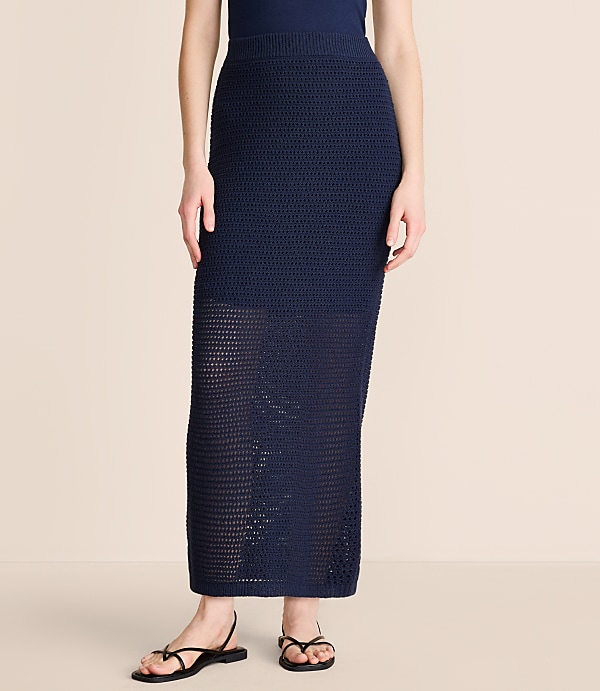 Petite Lou & Grey Mesh Stitch Maxi Sweater Skirt