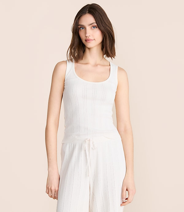 Lou & Grey Pointelle Striped Pajama Tank Top
