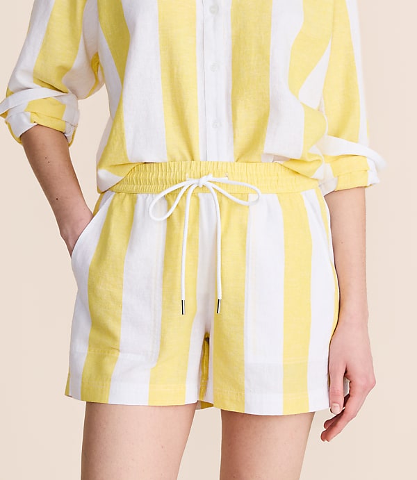 Lou & Grey Striped Linen Cotton Shorts