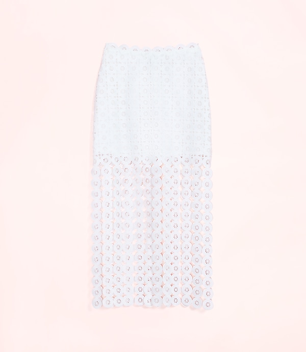 Lately Crochet Lace Fringe Midi Skirt