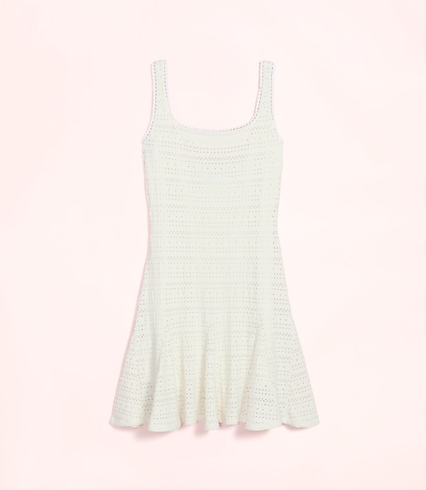Lately Scalloped Pointelle Mini Dress