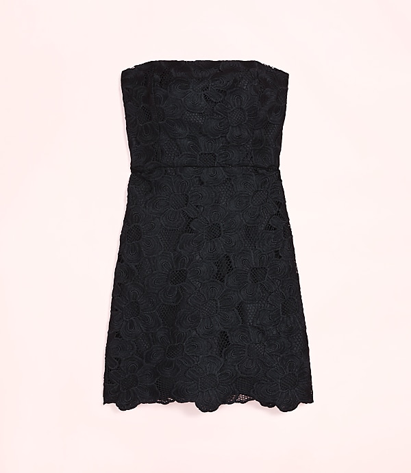 Lately Floral Lace Strapless Mini Dress