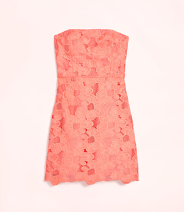 Lately Floral Lace Strapless Mini Dress