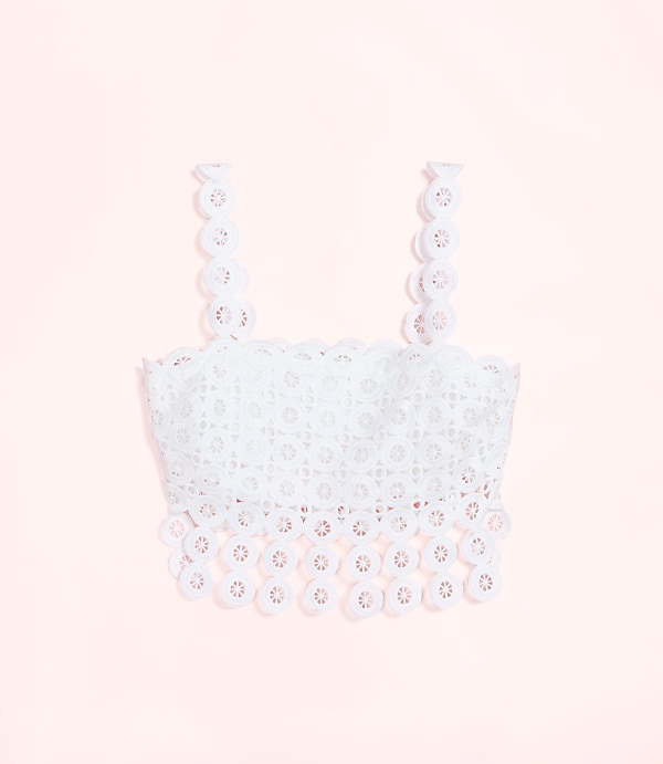 Lately Crochet Lace Fringe Top