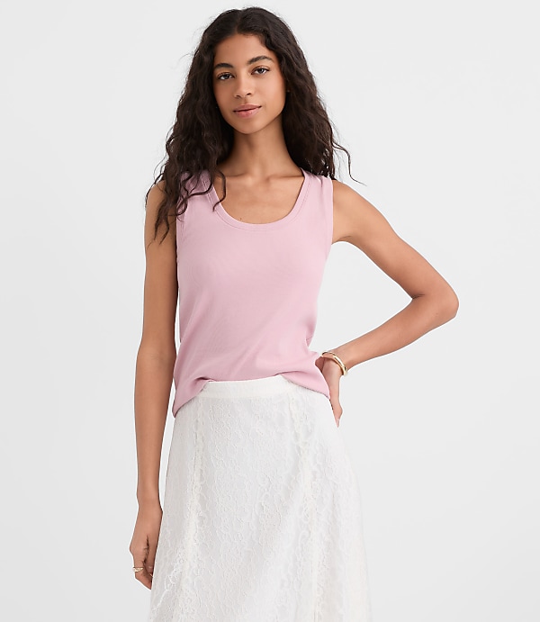 Perfect Ribbed Scoop Neck Tank Top