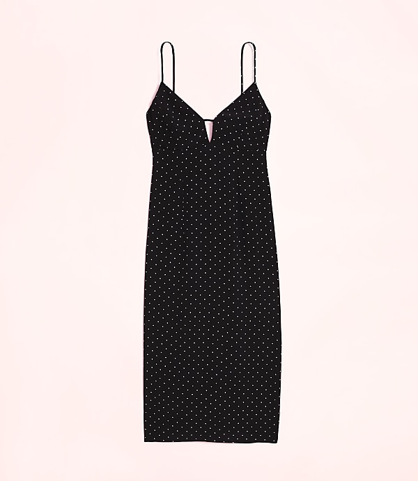 Lately Dotted Cutout Midi Slip Dress
