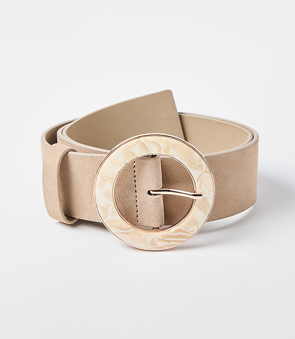 Resin Buckle Suede Belt