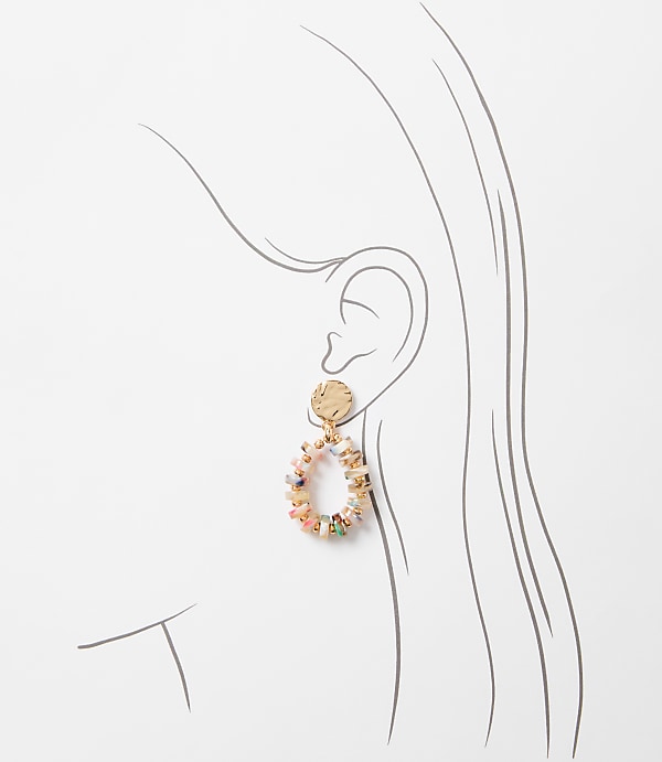 Multicolored Tortoiseshell Print Spliced Statement Earrings