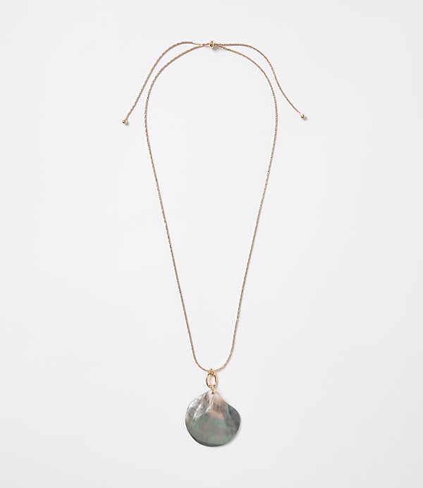 Shell Pull Tie Statement Necklace