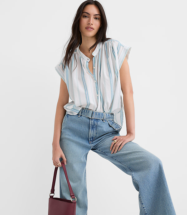 Petite Striped Everyday Dolman Shirt