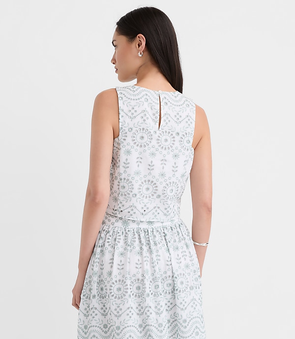 Petite Eyelet Poplin Shell