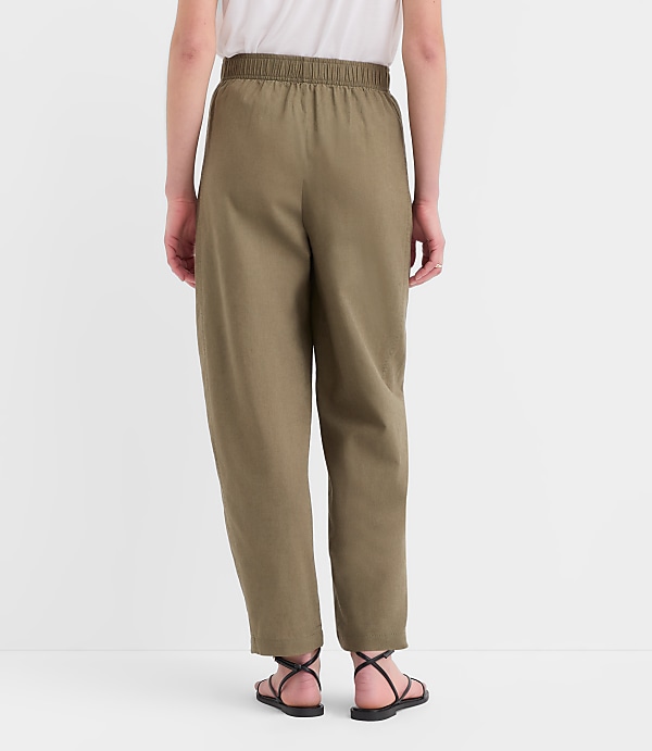 Pull On Barrel Pants in Linen Cotton
