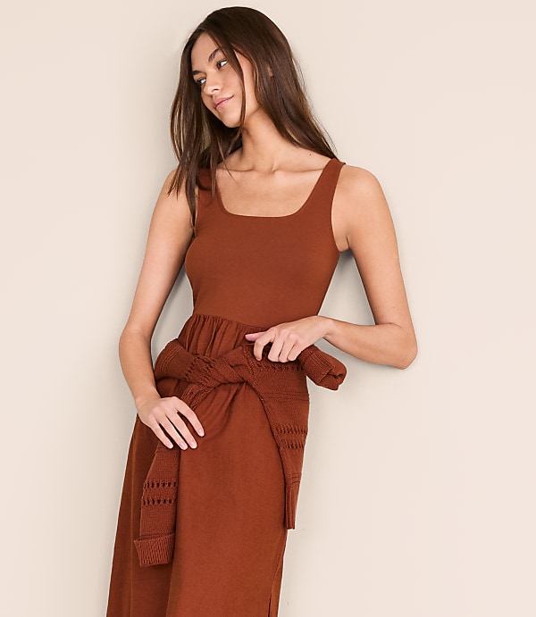 Petite Lou & Grey Linen Cotton Mixed Media Maxi Pocket Dress