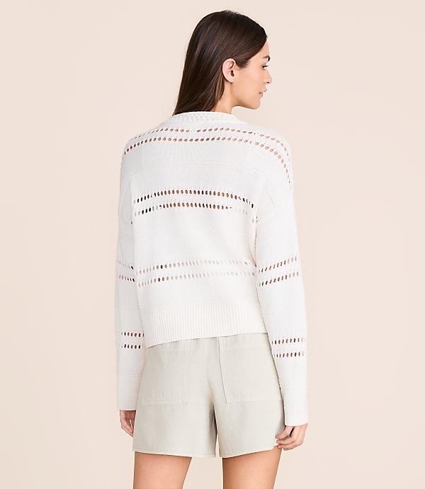 Petite Lou & Grey Pointelle Striped Sweater