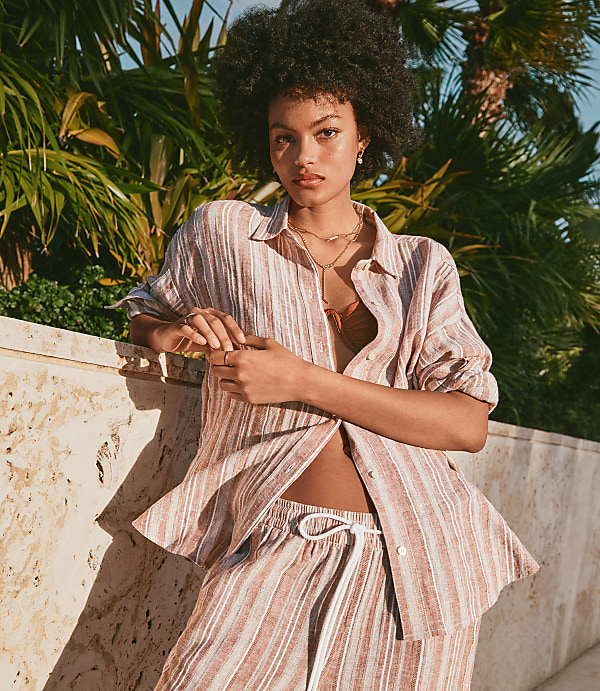 Lou & Grey Striped Linen Cotton Shirt