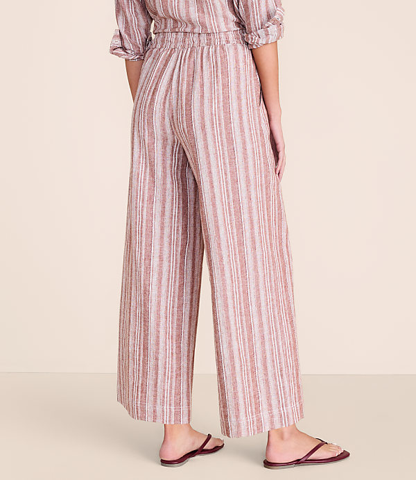 Lou & Grey Striped Linen Cotton Wide Leg Crop Pants