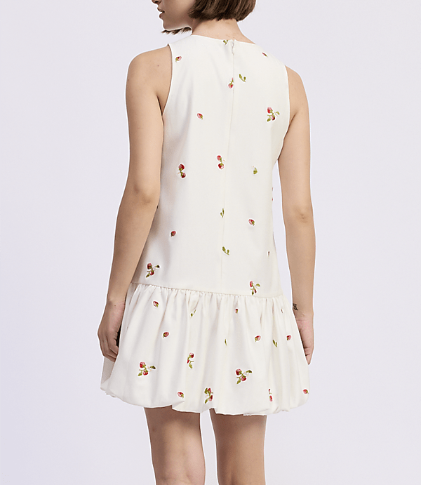 En Saison Strawberry Kiss Bubble Hem Mini Dress