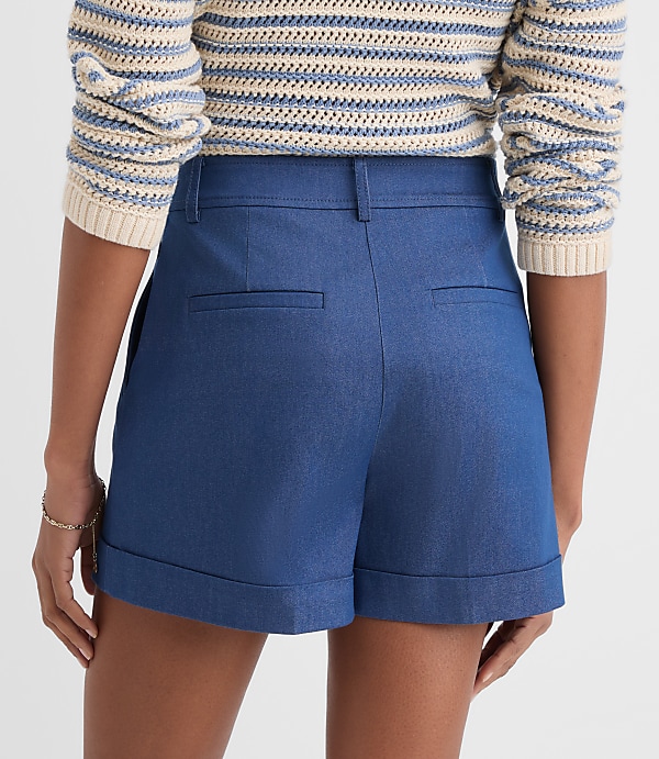 Cuffed Shorts in Refined Denim