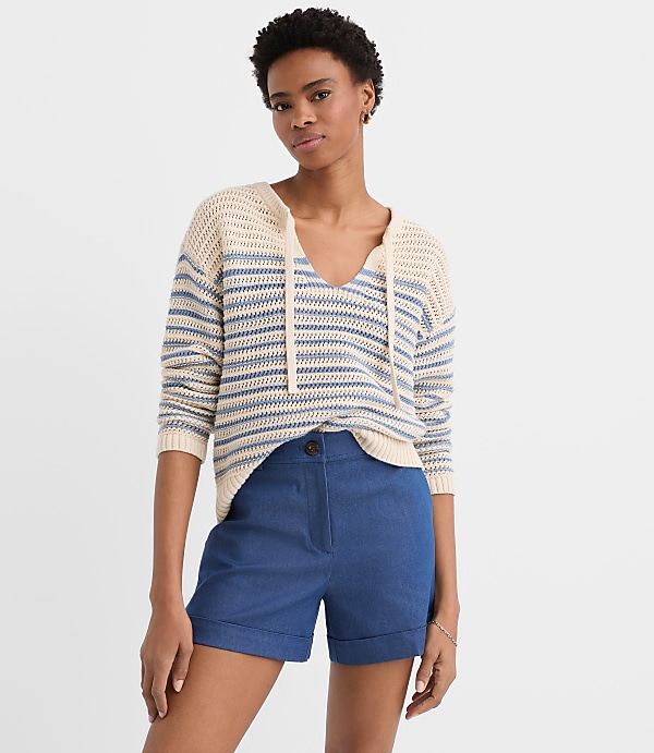 Cuffed Shorts in Refined Denim