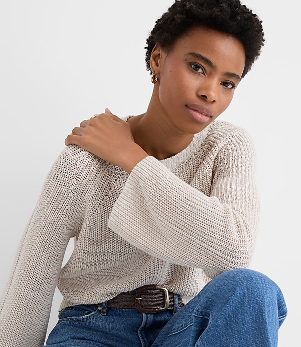Linen Wide Sleeve Sweater
