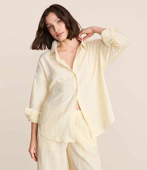 Lou & Grey Striped Linen Cotton Shirt