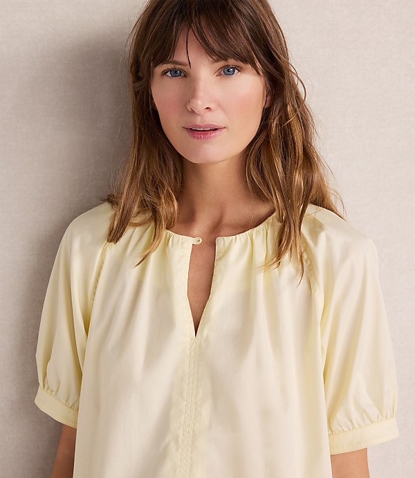 Haven Well Within Organic Cotton Twill Split Neck Top