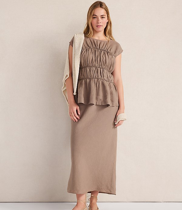 Haven Well Within Linen Shirred Sleeveless Top