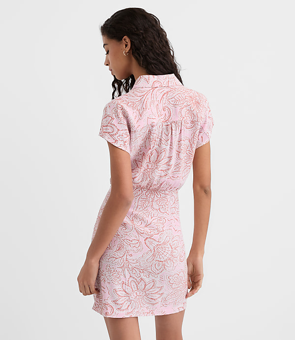 Floral Wrap Mini Shirtdress