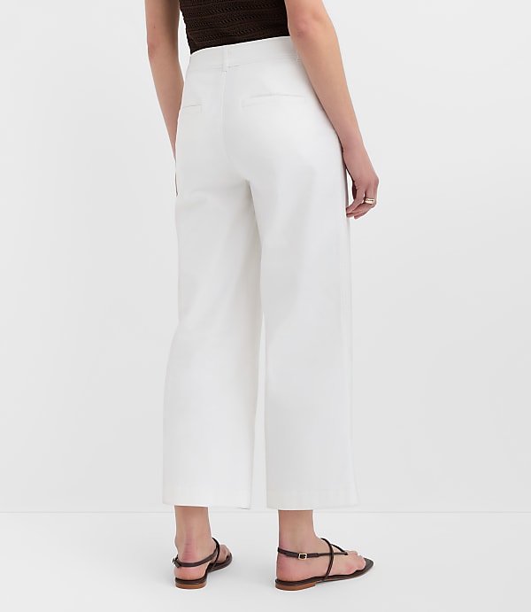 Petite Palmer Wide Leg Crop Pants in Twill