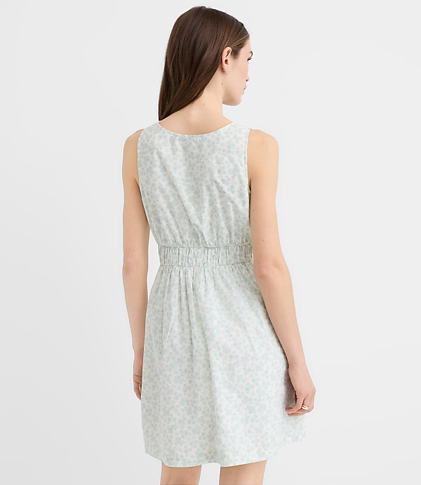 Petite Floral Bow Poplin Mini Pocket Dress