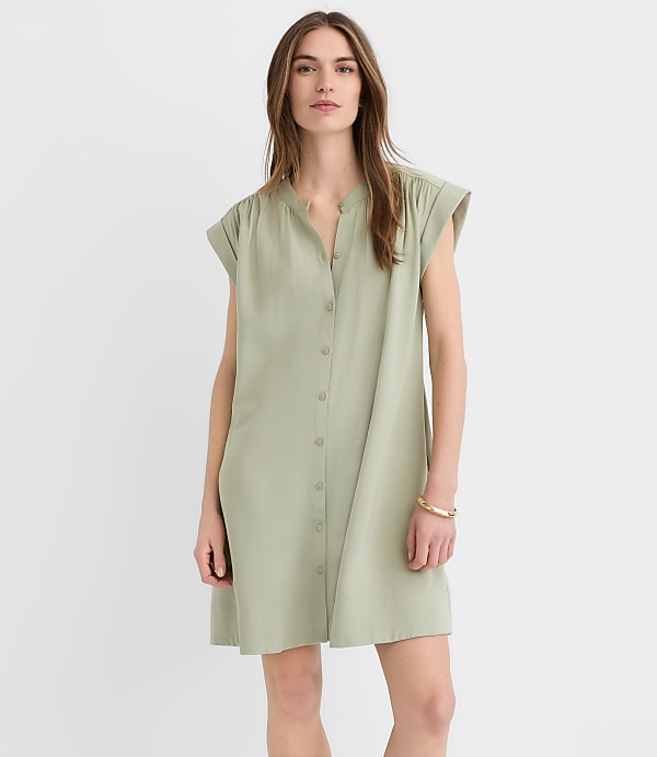 Shirred Mini Pocket Dress