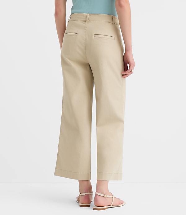 Petite Palmer Wide Leg Crop Pants in Twill