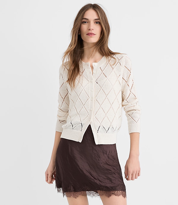 Diamond Pointelle Cardigan
