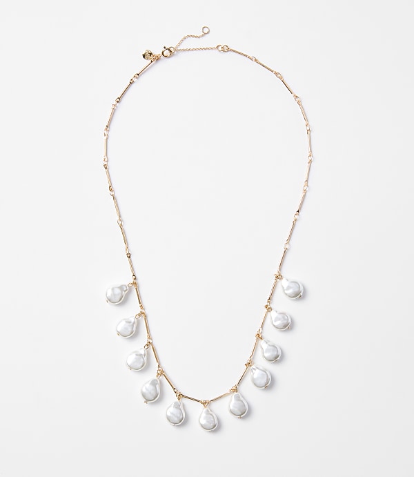 Pearlized Drop Statement Necklace
