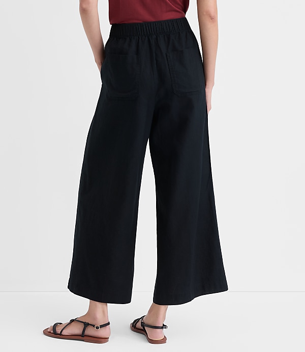 Breezy Wide Leg Crop Pants in Linen Cotton